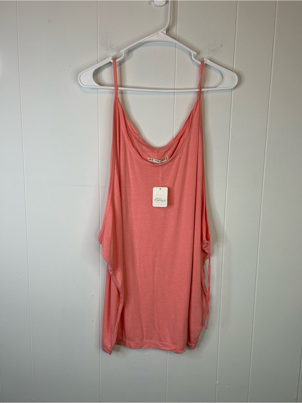 Coral Pink Women’s Sleeveless Draped Tank Top